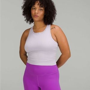 NWT Lululemon Ebb to Street Racerback Crop Tank in Faint Lavender - 12
